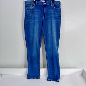 Nine West Blue Slim Boyfriend Leg Jeans with Classic Fit Mid-Rise Size 14/32